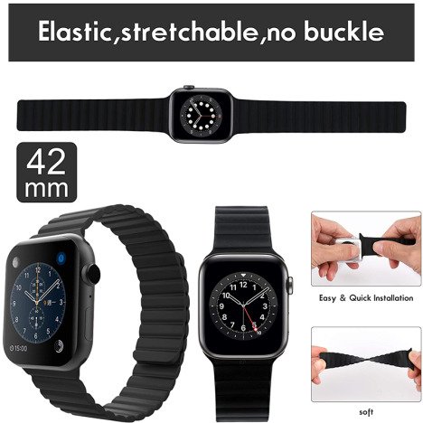 Set 3 Curele iUni compatibile cu Apple Watch 1/2/3/4/5/6/7, 42mm, Silicon, Black, Pink, Turquoise