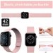 Set 3 Curele iUni compatibile cu Apple Watch 1/2/3/4/5/6/7, 42mm, Silicon, Black, Pink, Turquoise